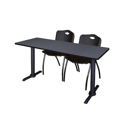 Cain Rectangle Tables > Training Tables > Cain Training Table & Chair Sets, 60 W, 24 L, 29 H, Grey MTRCT6024GY47BK